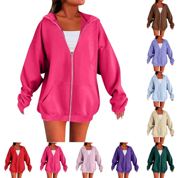 Women's Zip Up Hooded Fleece Jacket, Long Sleeve Warm Outerwear for Fall and Winter, Casual Pullover for Daily Wear and Outdoor Activities-Beige