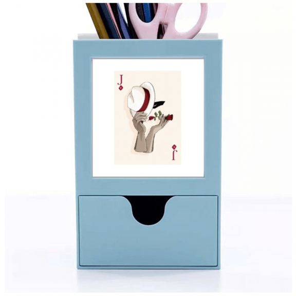 playing cards j pattern Desk Supplies Organizer Pen Holder Card