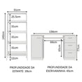thumbnail image 3 of Escritorio Madesa Alaska + Estante Librero Blanco, 3 of 6
