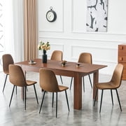 LHKJ Extendable Rectangular Dining Table with Drop Leaves, Walnut