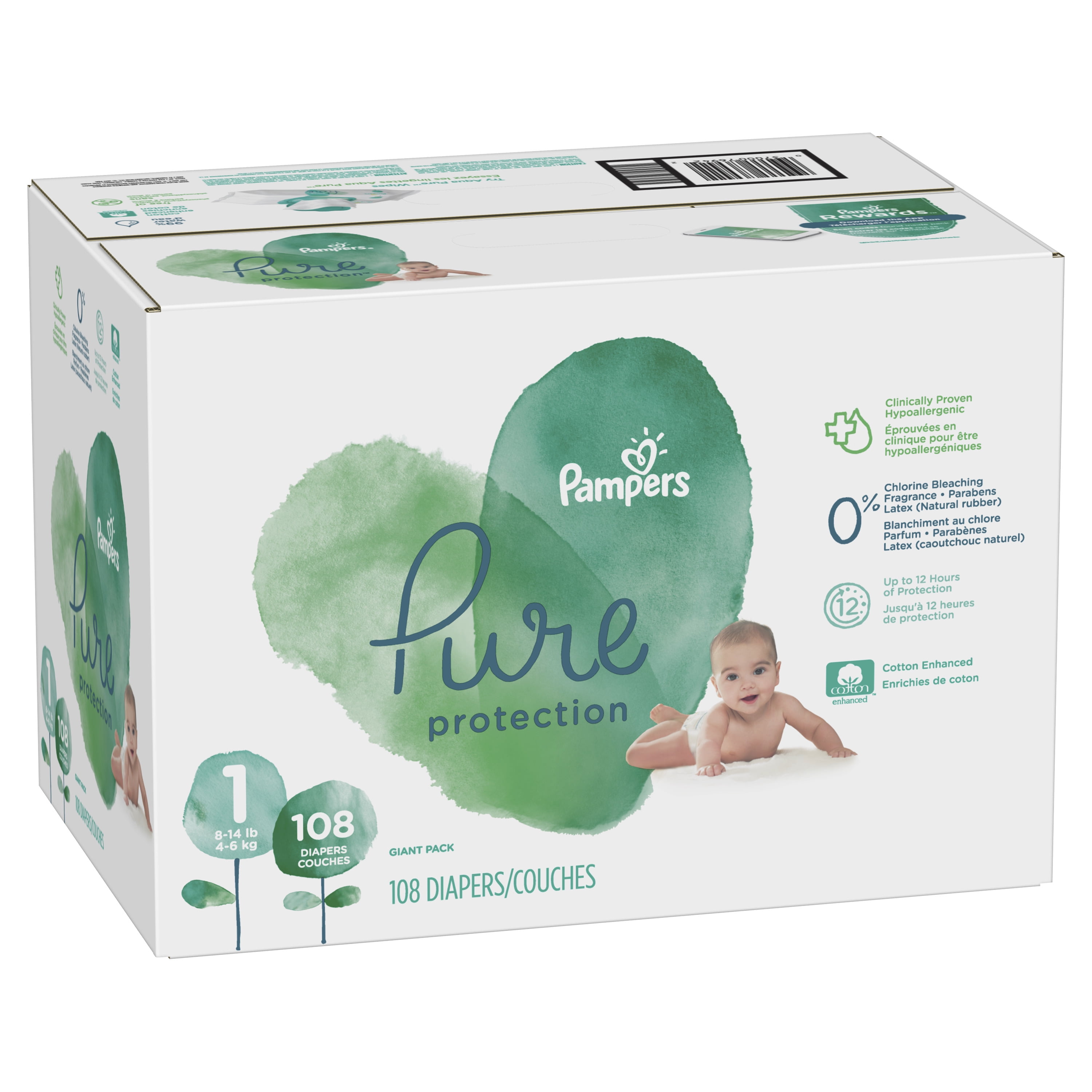 Pampers pure size 1 weight sales
