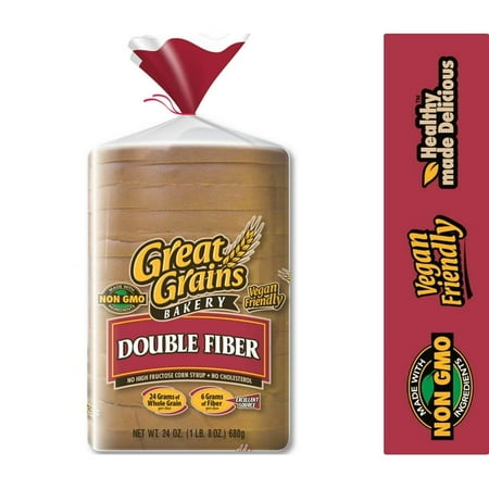 Great Grains Double Fiber Premium Wide Pan Bread 24 Oz. (Pack of 2) Great Grains Double Fiber Premium Wide Pan Bread 24 Oz. (Pack of 2)