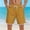 Gold, variant on Mens Mid Rise Roomy Multi-Pocket Cargo Bottoms, Button Fly Heavy Duty Wear Resistant Outdoor Shorts Blue S