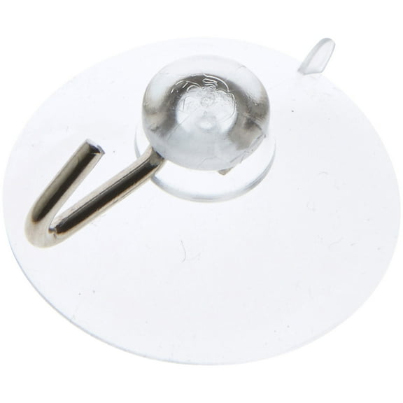 Bard's Clear Plastic Suction Cup with Hook, 1" Diameter, Pack of 24