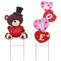 Hotiary Valentines Yard Signs 12” x 18” "Love" Bear Heart Decor Outdoor Decorations (2 Count)