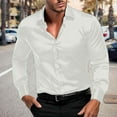 thumbnail image 2 of hotojiny Men's Silk Satin Dress Shirts Comfy Long Sleeve Button down Shirt Casual Party Prom Shirts Wedding Outfit, 2 of 7
