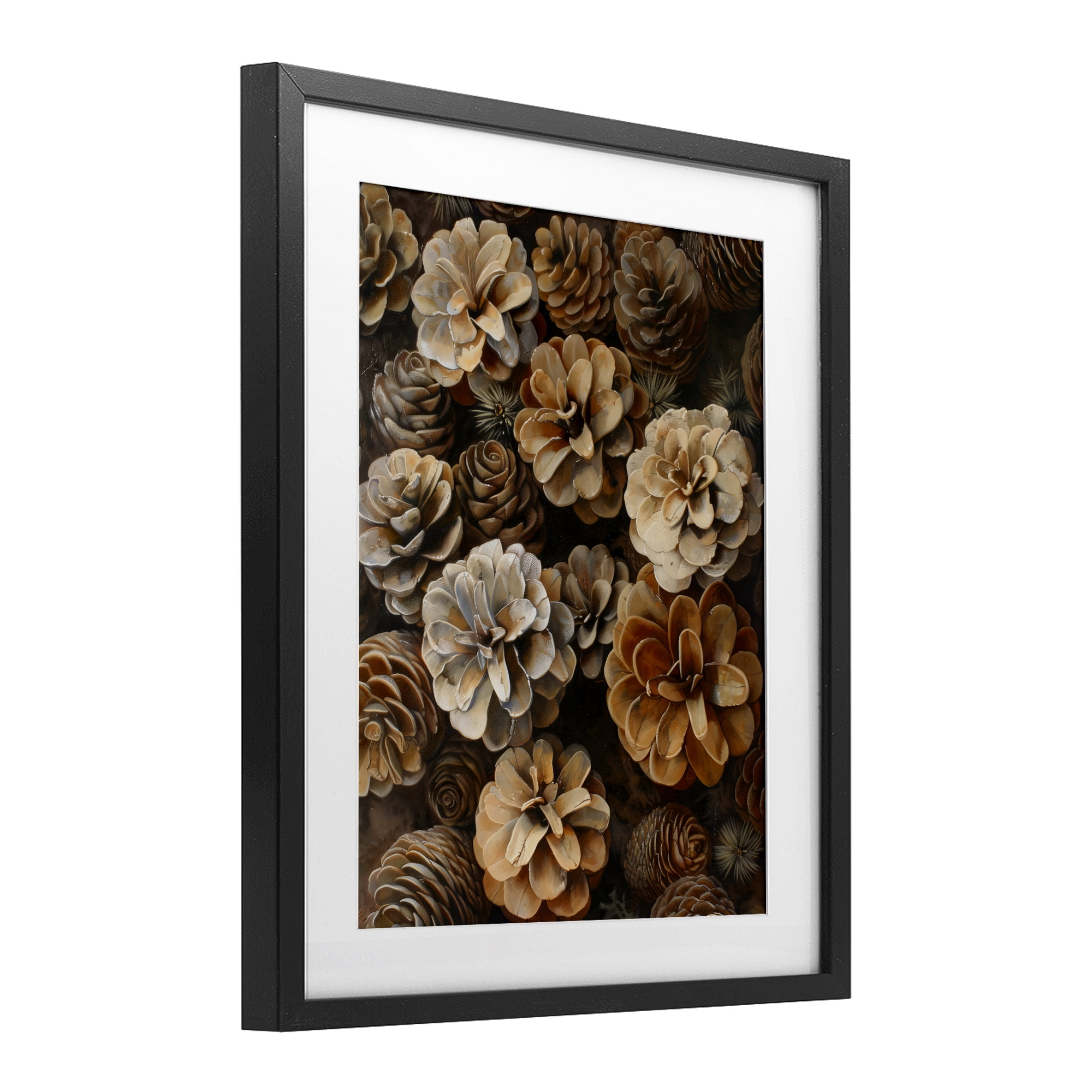 Stupell Industries Pinecone Arrangement Rustic Botanicals Black Framed Print Under Glass, design by Creative Studio