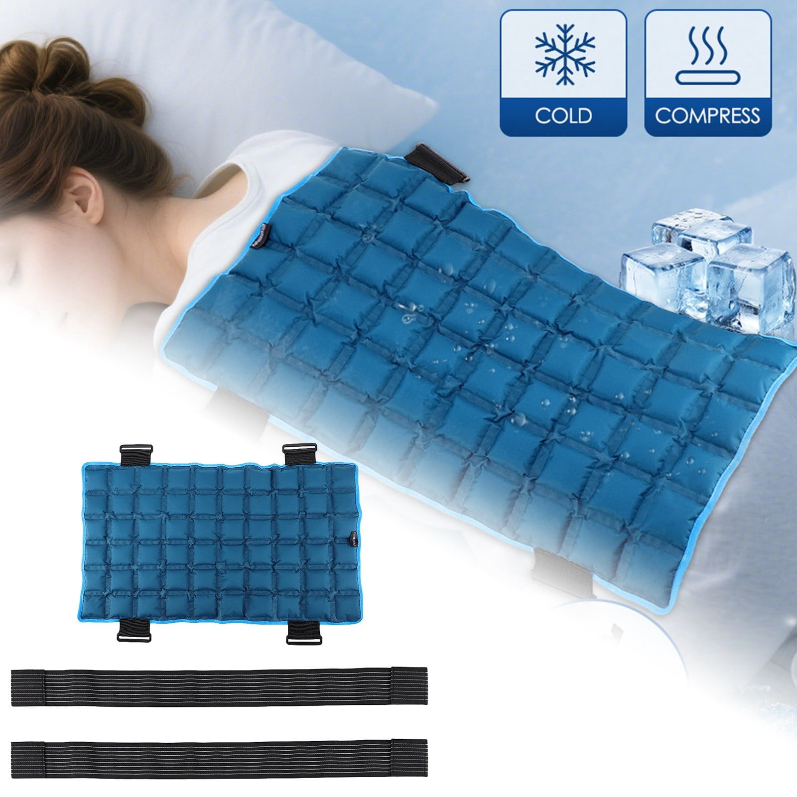Ergonomic Ice Wrap for Injury – Reusable Gel Pack for Back Shoulders Arms Legs Elbow Knee Neck and - Flexible Bi-Clinical Cold Compress for Sports