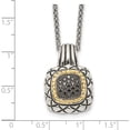 thumbnail image 4 of 14K/Silver Two-Tone Sterling Silver With 14K Black Diamond Necklace (18 X 18) Made In Thailand qtc1097, 4 of 6