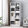 thumbnail image 1 of Librero Minimalista de 5 Niveles, Librero Organizador Vertical, Estructura Estable y Ahorro de Espacio, Libreros Madera Altura 150cm para Sala, Dormitorio o Estudio, 1 of 14