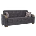 thumbnail image 2 of Ottomanson 88" Convertible Sofa Couch for Living Room, Suede Modern Sofa Bed with Storage, Brown, 2 of 7