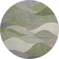 thumbnail image 2 of Addison Rugs Mayfield Premium Machine Washable Transitional Stripes Green Round Rug, 8' x 8', 2 of 5