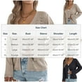 thumbnail image 4 of ClodeEU Womens Crochet Cardigan,Casual Tie Front Shrugs Sweaters ,Long Sleeve Knit Cropped Cardigans Tops Khaki,Womens Plus M, 4 of 9