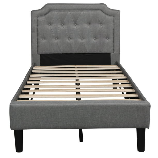 Upholstered Twin Size Bed, Twin Bed Frame Size In Feet