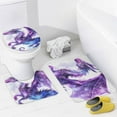 thumbnail image 4 of 4Pcs Fantasy Dragon Shower Curtain Set with Rugs, Toilet Lid Cover and Bath Mat, Watercolor Theme Purple Animal Mystical Bathroom Curtains Decor Shower Curtains, 72" x 72", 4 of 8