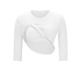 thumbnail image 7 of yillto 3/4 Sleeve Shirt for Womens Basic Tee with Bra Ribbed Round Neck Pullover Slim Undershirts, 7 of 7