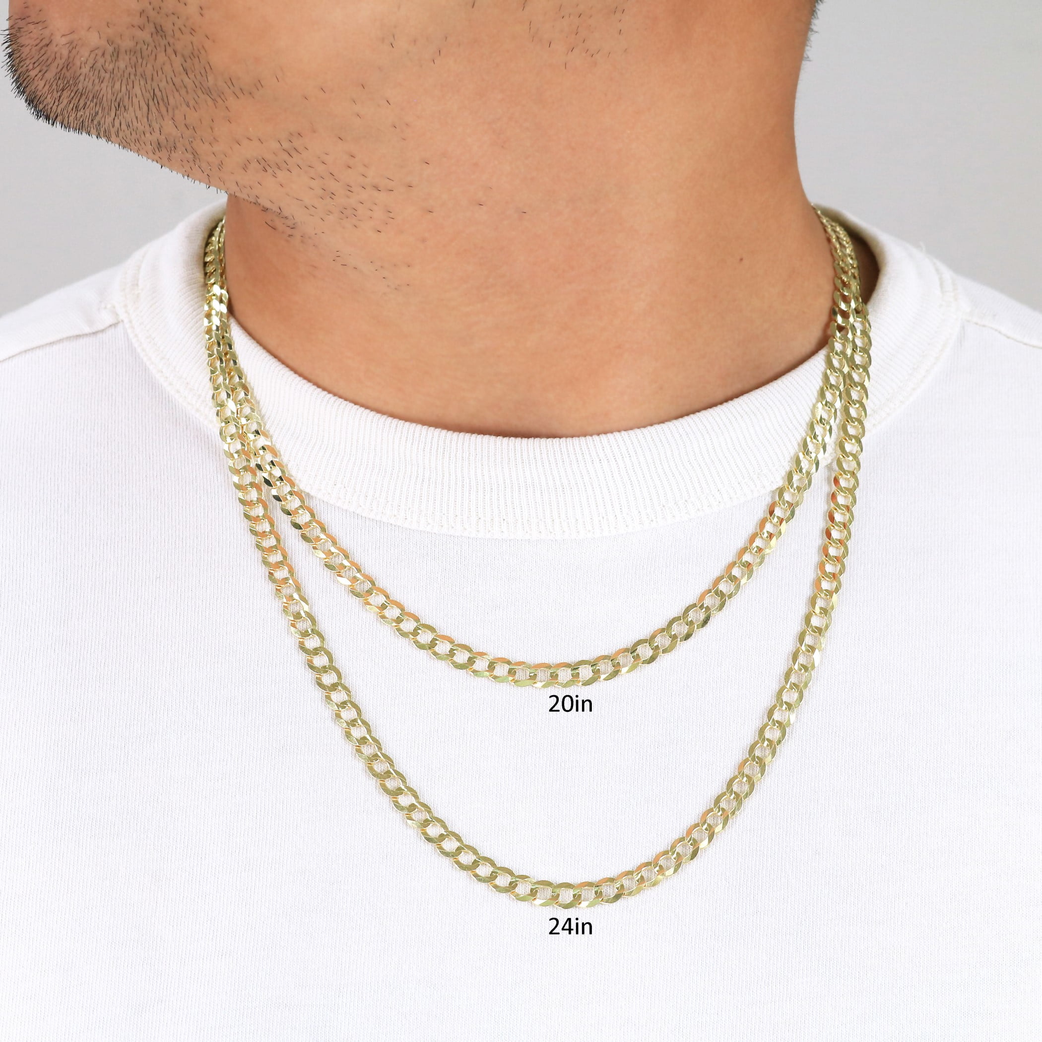 Nuragold 14k Real Yellow Gold Solid Cuban Curb Link 6mm Chain Necklace (16"-30") Italian Jewelry for Men
