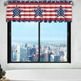 thumbnail image 5 of JeashCHAT 4th of July Stars and Stripes Kitchen Curtain Valance, American Flag Patriotic Theme Valance and Swag for Kitchen Window Decor, Rod Pocket Short Curtain, 54" x 18", 5 of 7