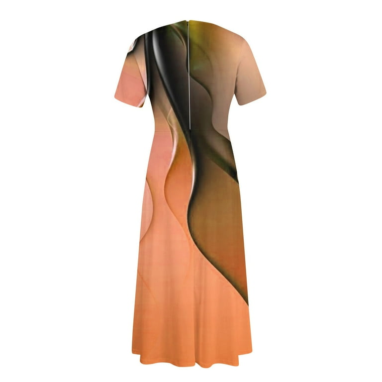 orange plus size a-line dress Plus Size V-Neck A-Line Princess Dress with Short Sleeves Ruffles and Appliques for Mothers of the Bride & Groom main image 0