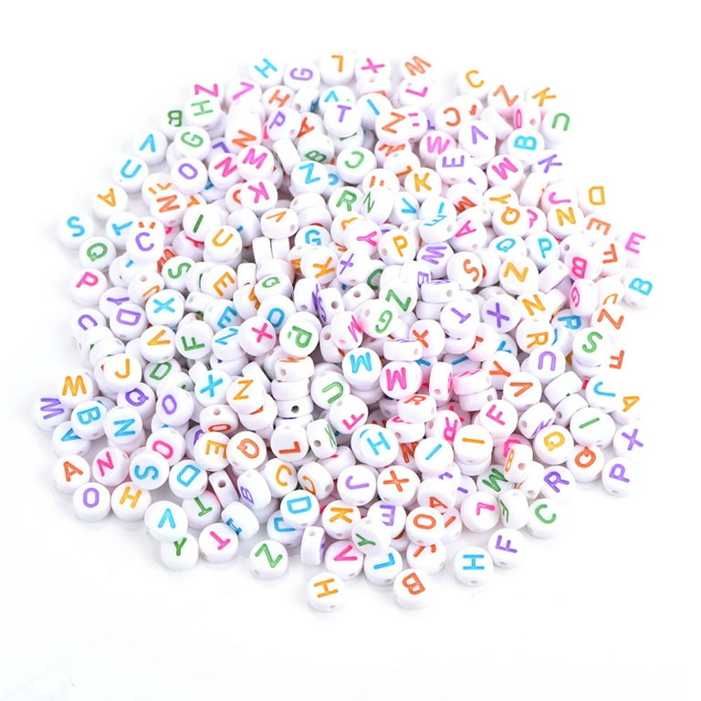 Letter Beads for Jewelry Making, 500Pcs 7 Colors Acrylic Letter