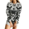 thumbnail image 1 of FOCUSNORM Robe Tricotée de Noël pour Femmes, Manches Longues, Jupe Courte, 1 of 6
