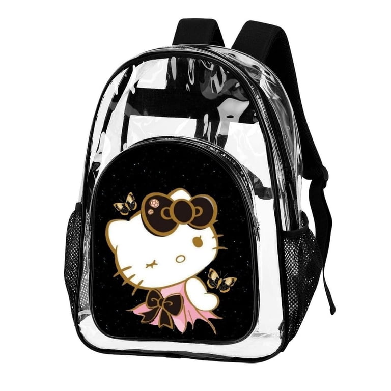 NWT-Hello Kitty unique and rare 
Clear Mini Backpack in Brown adjustable straps Hello Kitty Sitting Character Adult 11 main image 3