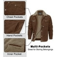 thumbnail image 5 of TACVASEN Men's Corduroy Jackets Sherpa Lined Winter Coats Thermal Warm Thick Fleece Jacket Casual Snap Button Lapel Collar Trucker Cargo Jackets with 5 Pockets, 5 of 8