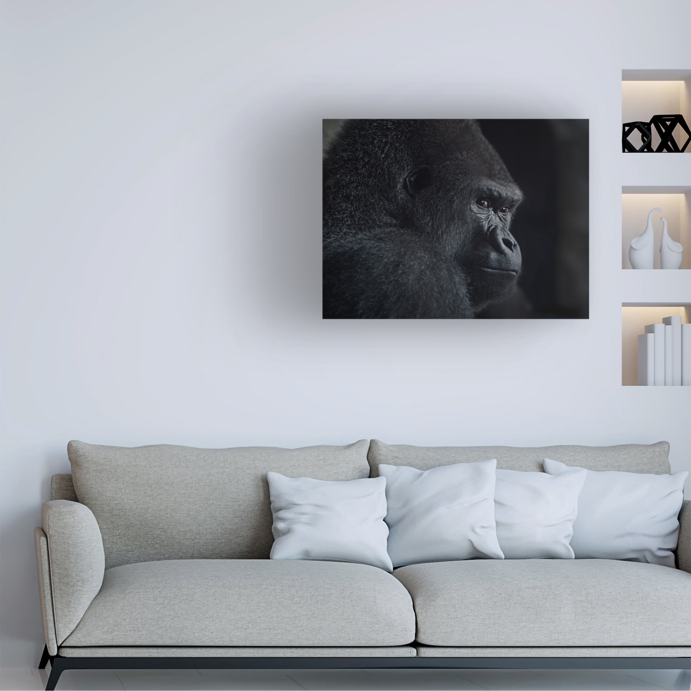 Trademark Fine Art Helena GARCIA HUERTAS Gorilla Gaze Canvas Wall Art