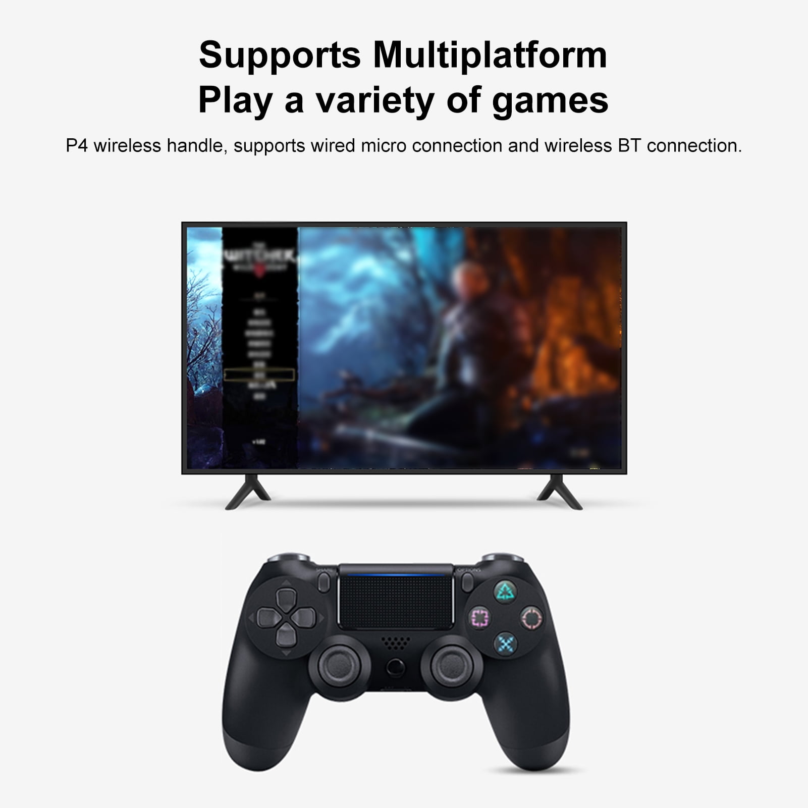 P4 BT Game Handle USB Wirelessly Rechargeable Gaming Controller