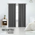 thumbnail image 2 of Cortinas opacas Deconovo con diseño geométrico, aislantes térmicos, oscurecedoras y ahorradoras de energía, gris oscuro/línea geométrica, 132 x 228 cm, para dormitorio, 2 of 8