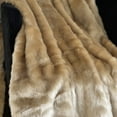 thumbnail image 2 of Plutus Brands Plutus Brown Gold Rabbit Faux Fur Luxury Throw Blanket, Blanket 102L x 116W California King, 2 of 3
