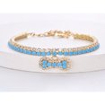 thumbnail image 1 of SNNROO 1pc Oceanic Color Cubic Zirconia Cat & Dog Necklace Pet Jewelry CZ Color-Protecting Collar, 1 of 7