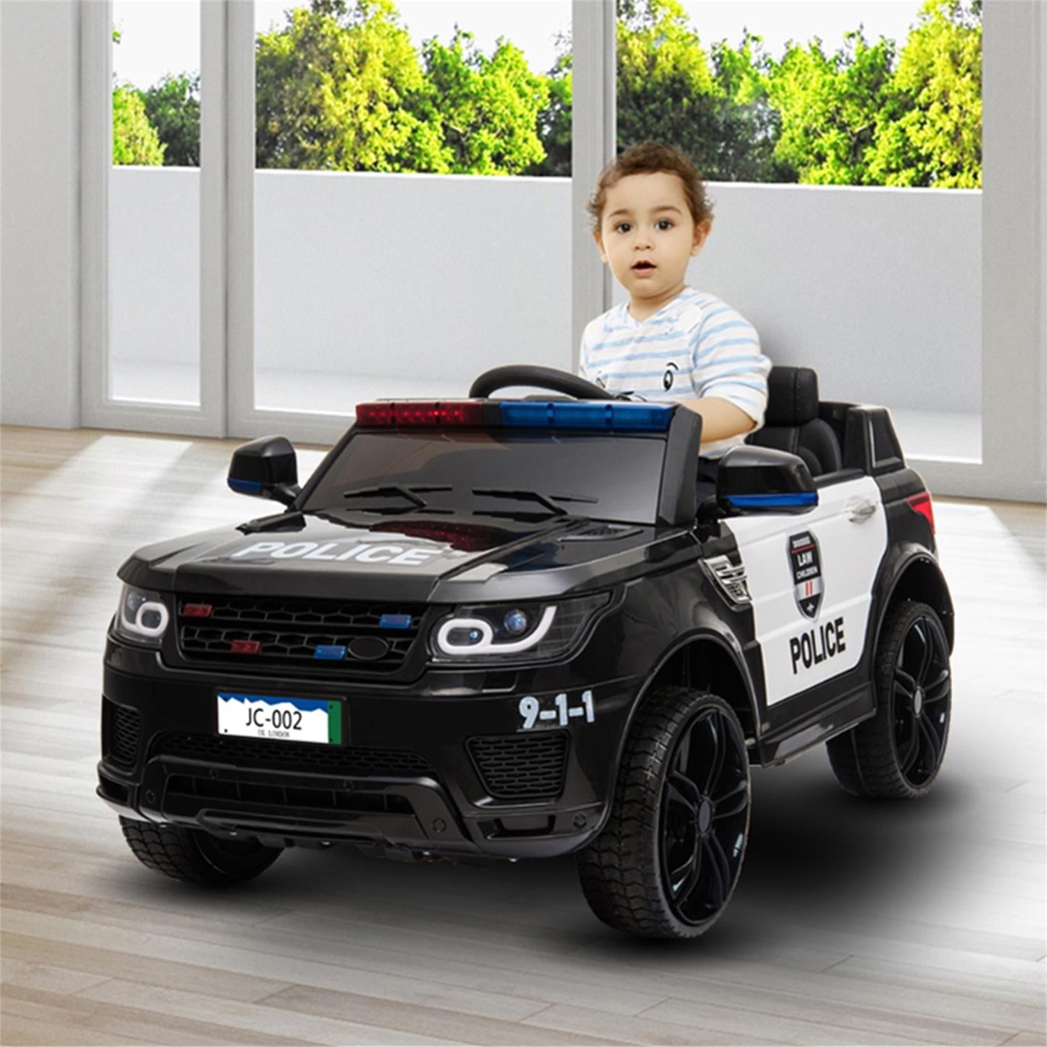 CIPACHO 12V Kids Police Ride On Car Electric Cars with 2.4G Remote Control, LED Flashing Light, Music & Horn, Black CIPACHO 12V Kids Police Ride On Car Electric Cars with 2.4G Remote Control, LED Flashing Light, Music & Horn, Black