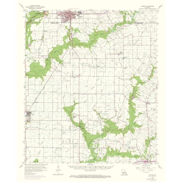 Topo Maps Eunice Louisiana Quad USGS 1959 23.00 x 28.07 Matte