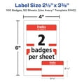 thumbnail image 5 of (4 pack) Avery Hello My Name Is Name Tags, Red Border, 100 Badges (05140), 5 of 9