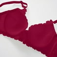thumbnail image 5 of YWDJ Bras for Women Push up and Padded Lounge Bras No Wires Comfortable Bras Adjustable Straps Half Cup Hollow Bras Padded Lace Comfy Bras Wrap Solid Sleep Bras Wine 40, 5 of 9
