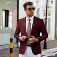 thumbnail image 2 of oqasdz Mens Blazer Modern Jacket for Attire Two Button with Tailored Design Comfort Loose Fit Sport Coat Daily Formal Outdoor Activities, 2 of 4