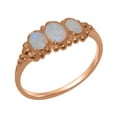 thumbnail image 1 of LBG British Made 14k Rose Gold Natural Opal Womens Anniversary Ring - 33 size options - Size 6.5, 1 of 6