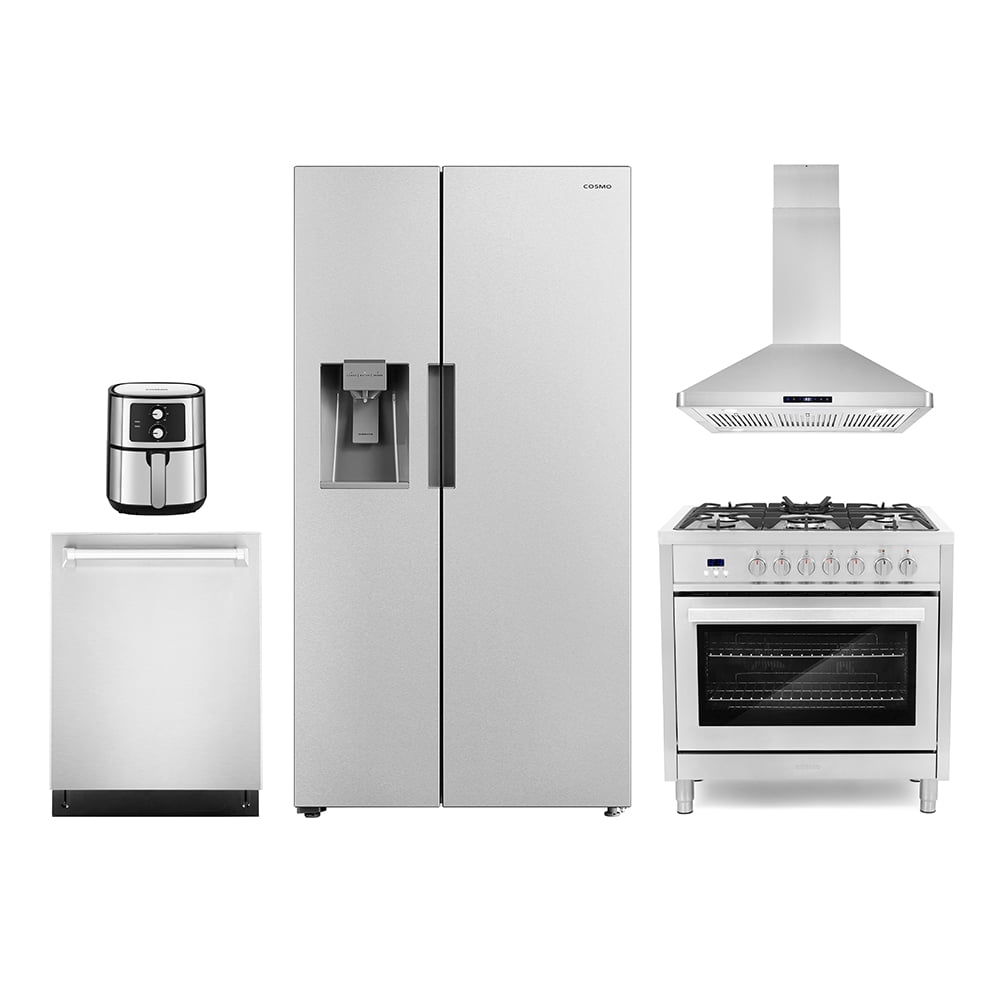 5 Piece Kitchen Package with 36" Freestanding Dual Fuel Range 36