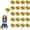 Gold+silver, variant on Cheerleading Pom Poms, 20 Pack Cheerleader Pom poms with Baton Handle, Cheering Squad Pompoms for School Dance Sports Team Spirit (Black)