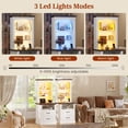 thumbnail image 4 of Farmhouse Tall Nightstand Set of 2 with Charger Station and LED Lights, Bedside Table with 2 Drawers and Adjustable Shelves for Bedroom Living Room, Antique White, 4 of 7