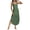 Green, variant on Women's Slip Dress, Solid Color Crew Neck Spaghetti Strap with Button & Side Slit, Casual Maxi Dress Mint Green, M
