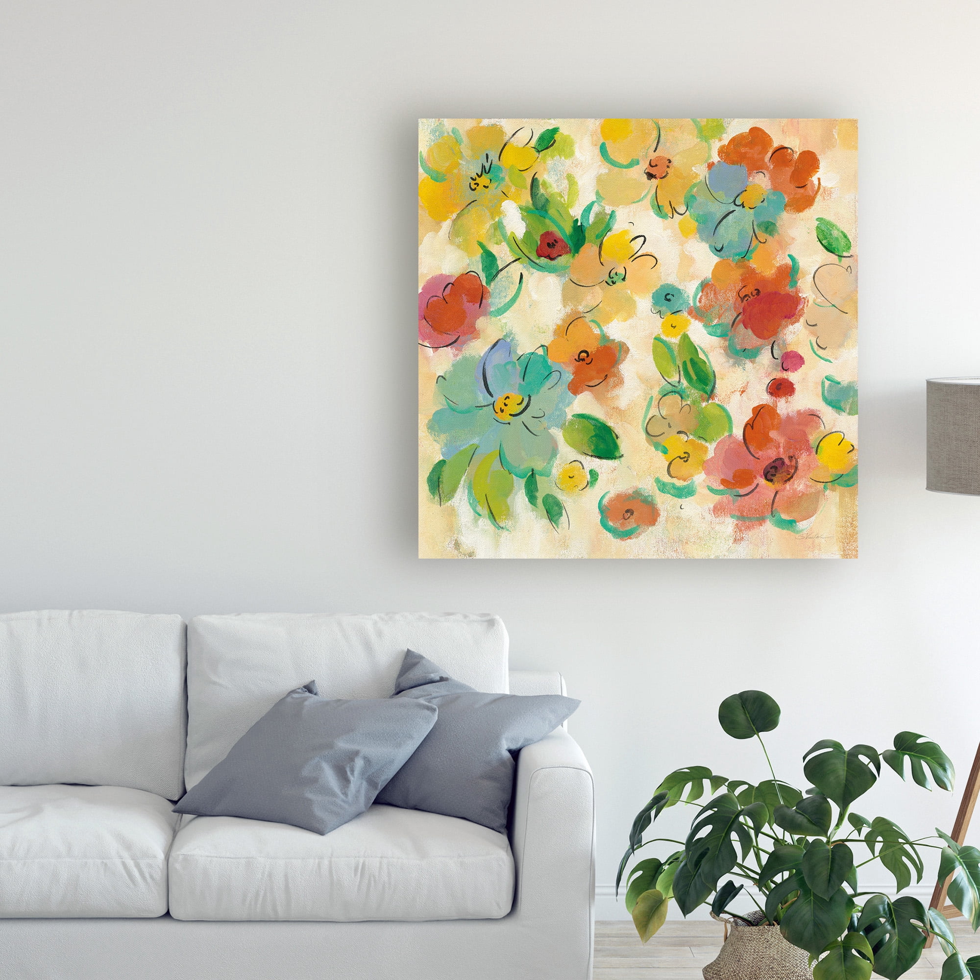 Trademark Fine Art 'Playful Floral Trio II' Canvas Art by Silvia Vassileva