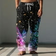 thumbnail image 2 of successthop Christmas Pajama Pant Star Printed Plus Size Wide Leg Beach Pants with Pockets Elastic Trousers Loungewear, 2 of 5
