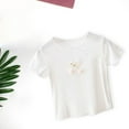 thumbnail image 2 of Ulitacool Tshirts For Girls 18-24 Months Short Sleeve Tee Solid Color Crewneck T Shirt Comfortable Playsuit White, 2 of 5