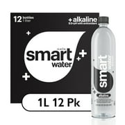 smartwater alkaline with antioxidant ionized electrolyte vapor-distilled water bottles, 1L, 12 pack