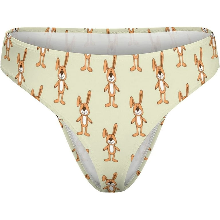  Cute Bunny Rabbit Printed Thong for Women Sexy T Back