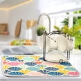 thumbnail image 5 of Geometric Colorful Shell Pattern Dish Drying Mat Absorption Pad Kitchen Drainer for Counter Dinning Table 16" x 18", 5 of 8