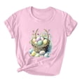 thumbnail image 2 of EGNMCR T-Shirt de Pâques Chemises pour Femmes Imprimé de Pâques T-Shirt Décontracté Imprimé à Manches Courtes pour Femme Haut T-Shirt à Manches Courtes Col Rond Hauts/chemises T-Shirt pour Femmes, 2 of 3