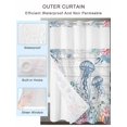 thumbnail image 4 of No Hook Shower Curtain with Snap-in Liner, Coastal Jellyfish Waterproof Fabric Bathroom Curtains, Beach Nautical Ocean Coral Seahorse Vintage Bath Curtains & Mesh Top Window 66"x72", 4 of 9